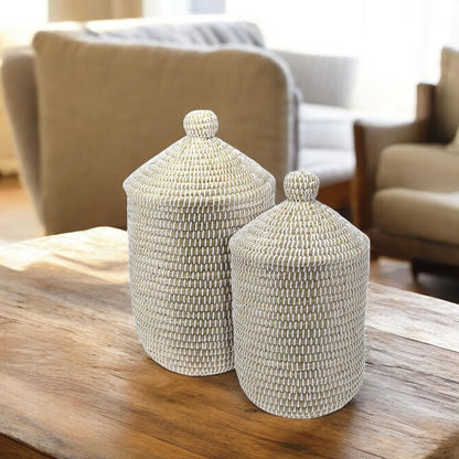 Well Home Conjunto De 2 Cestos Para La Ropa Con Tapa Ø27cmø33,5cm