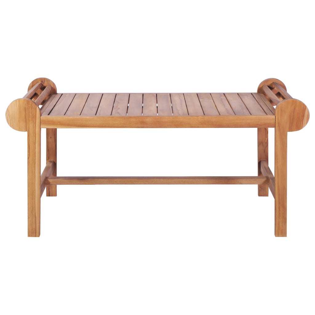 Mesa De Centro De Teca Maciza 100x50x45 Cm_0