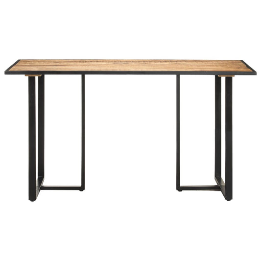 Mesa De Comedor De Madera Maciza De Mango Rugosa 140 Cm_0