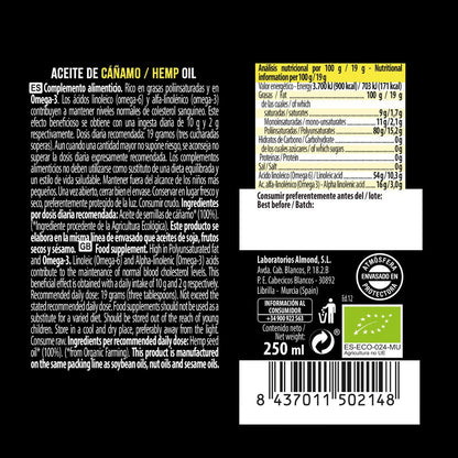 Aceite de Cañamo Bio, NaturGreen 250 ml