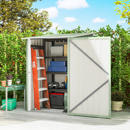 Outsunny Cobertizo De Jardín De Exterior 0,92 M² 100x103x160 Cm Verde Claro_1