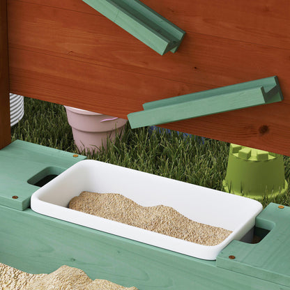Aiyaplay Arenero Para Niños De Madera Con Techo Asientos 116x112,5x128 Cm Verde_4