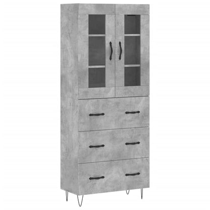 Aparador Alto Madera Contrachapada Gris Hormigón 69,5x34x180 Cm_1