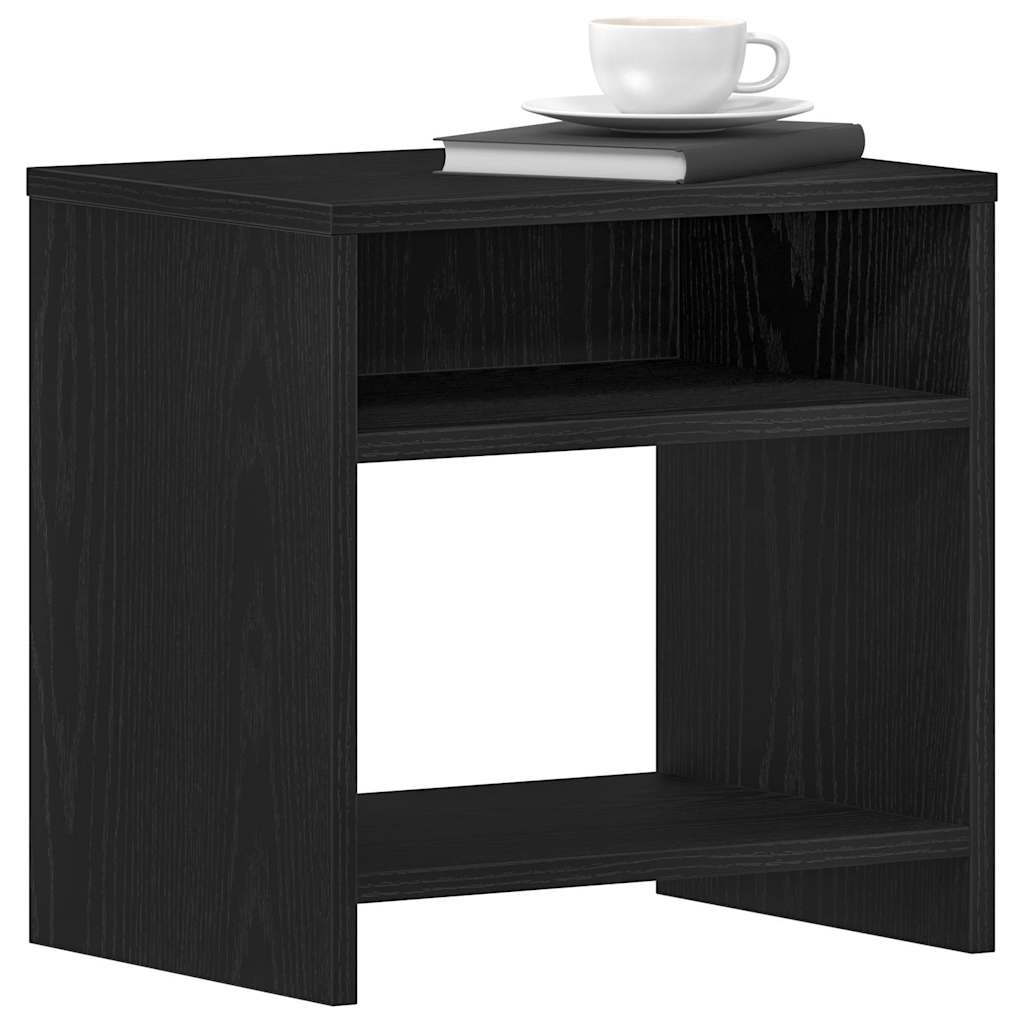 Mesilla De Noche Roble Negro 40x30x40 Cm Madera De Ingeniería_2