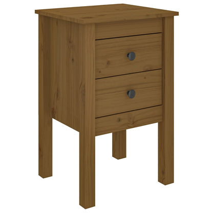 Mesitas De Noche 2 Uds Madera De Pino Marrón Miel 40x35x61,5 Cm_3