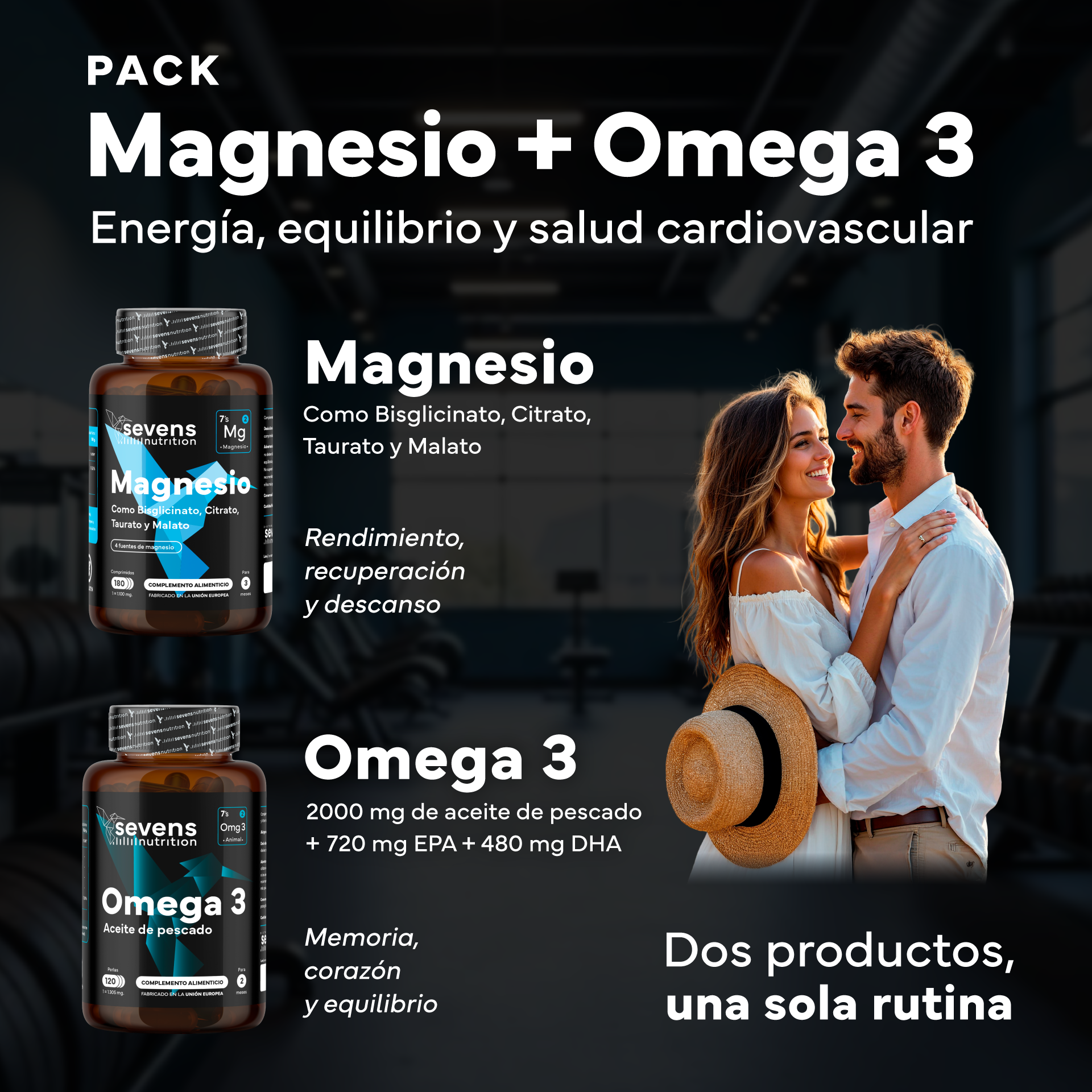 Magnesio Complex 4 En 1 + Omega 3 2000mg Omegatex®. Sevens Nutrition. Energía, Corazón, Cerebro Y Músculos_1