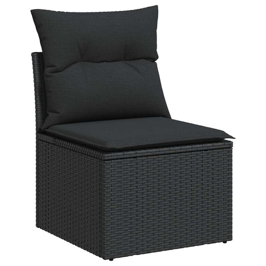 Set De Sofás De Jardín Y Cojines 8 Piezas Ratán Sintético Negro / Vetonek_0