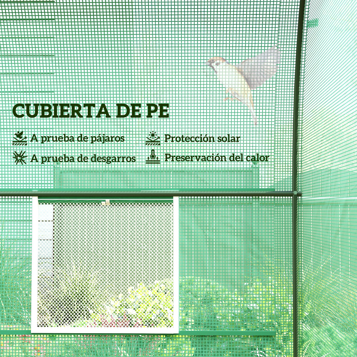 Invernadero De Jardín Outsunny Verde 245x200x198 Cm_3