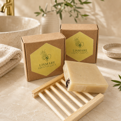 Jabón sólido Vinaluva "uva" para rostro y cuerpo, elaborado con uva blanca y aceites vegetales - 100g - Lismare_5