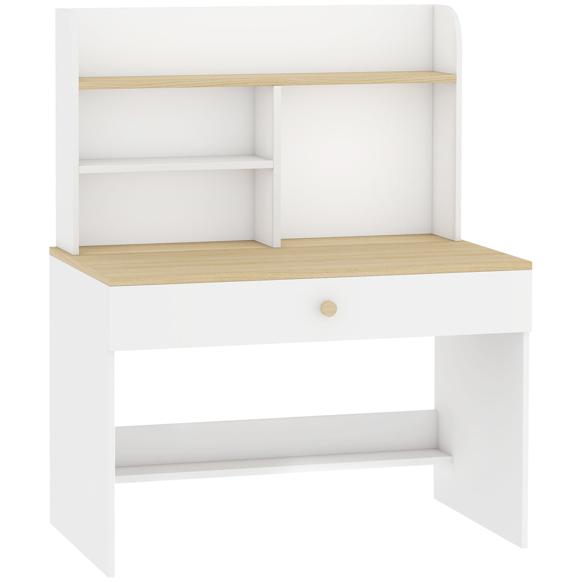 Secretária Infantil Aiyaplay Melamina De Madeira, Mdf Branco 80x50x100 Cm_0