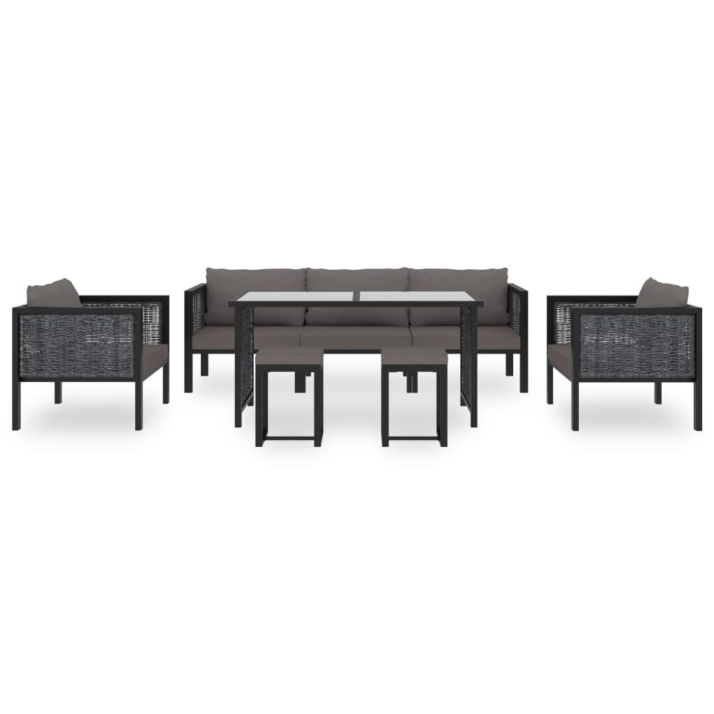 Vidaxl Muebles Jardín 8 Pzas Y Cojines Ratán Sintético Gris Antracita_1