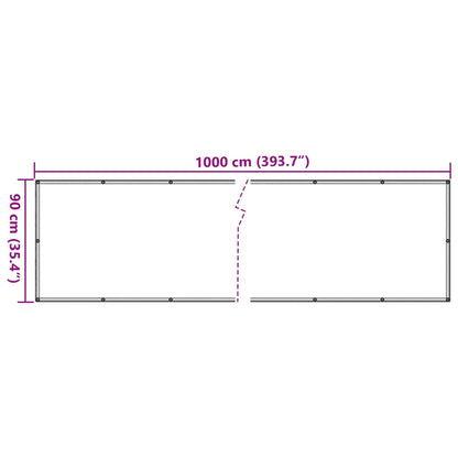 Pantalla De Privacidad De Balcón Pvc Blanco 1000x90 Cm / Vetonek_5