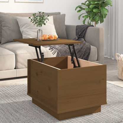 Mesa De Centro Madera Maciza De Pino Marrón Miel 40x50x35 Cm_1