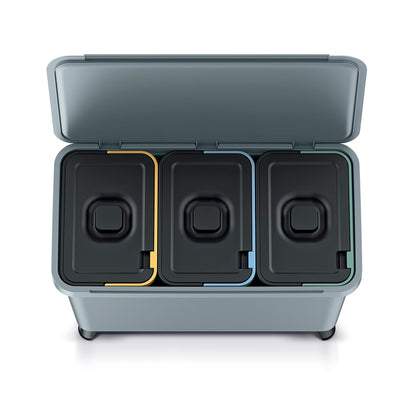 Sistema Clasificador De Reciclaje 3x10l Color Gris Keden_4