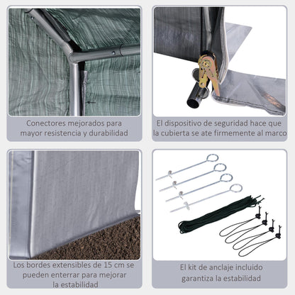 Outsunny Carpa Para Bicicletas Y Motos 2x2x2 M Con 1 Puerta Con Cremallera Gris_5
