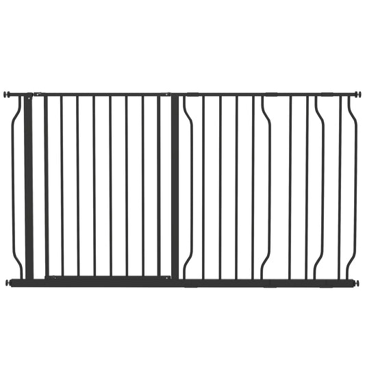 Pawhut Barrera De Seguridad Extensible Con 3 Extensiones 75-145x76 Cm Negro_0