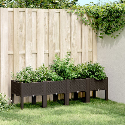Jardinera Con Patas Pp Marrón 160x40x42 Cm_1