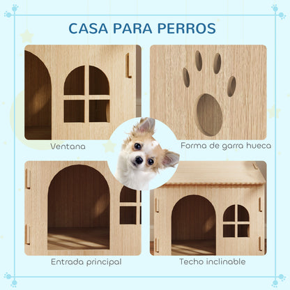 Pawhut Caseta Para Perros Casa Para Perros Interior Con Ventana Diseño De Garra Hueca Casita Para Perros Y Gatos 49_3