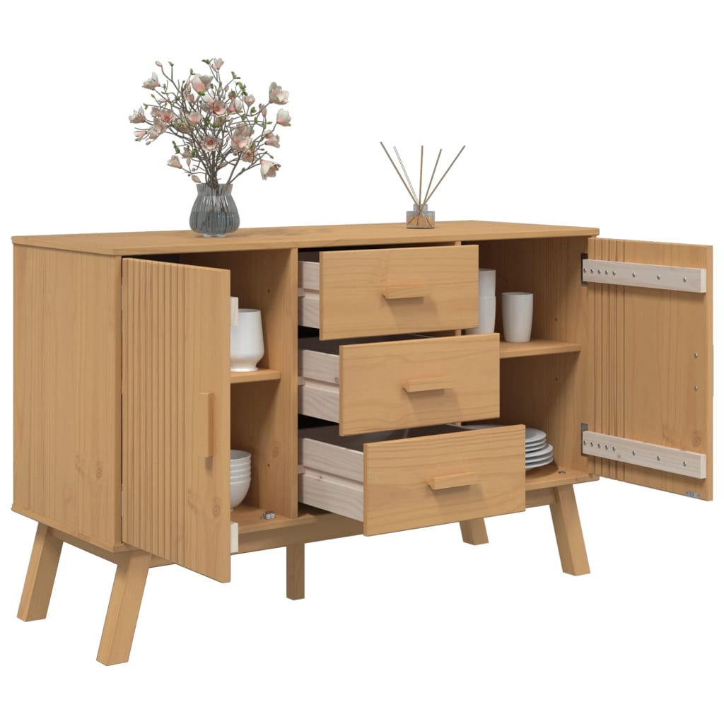 Aparador Olden Madera Maciza De Pino Marrón 114x43x73,5 Cm / Vetonek_4