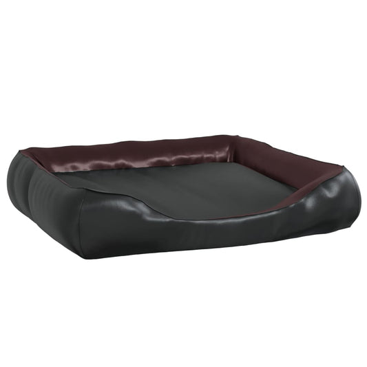 Vidaxl Cama Para Perros De Cuero Sintético Negro Y Marrón 80x68x23 Cm_0
