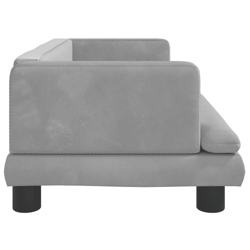 Cama Para Perros De Terciopelo Gris Claro 80x45x30 Cm / Vetonek_3