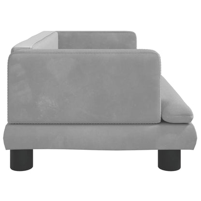 Cama Para Perros De Terciopelo Gris Claro 80x45x30 Cm / Vetonek_3