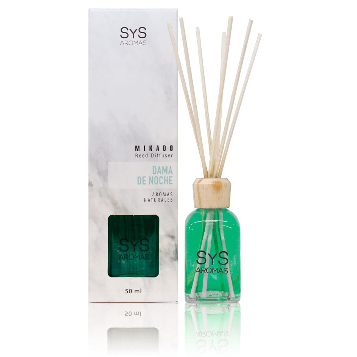 Ambientador Mikado Dama de Noche Mármol SYS Aromas 50 ml | Aroma Floral y Agreste | Relajante_0