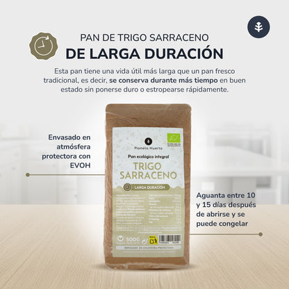Pan integral de trigo sarraceno ECO Planeta Huerto 500 g