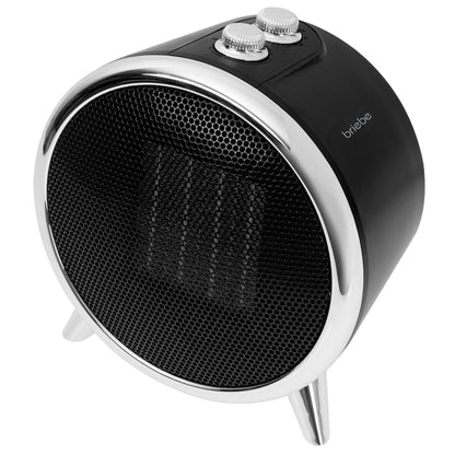 Calefactor Cerámico Led, Portátil, 2 Niveles Potencia, Termostato Automático, Diseño Moderno, Briebe, Ht1129, Negro/plata