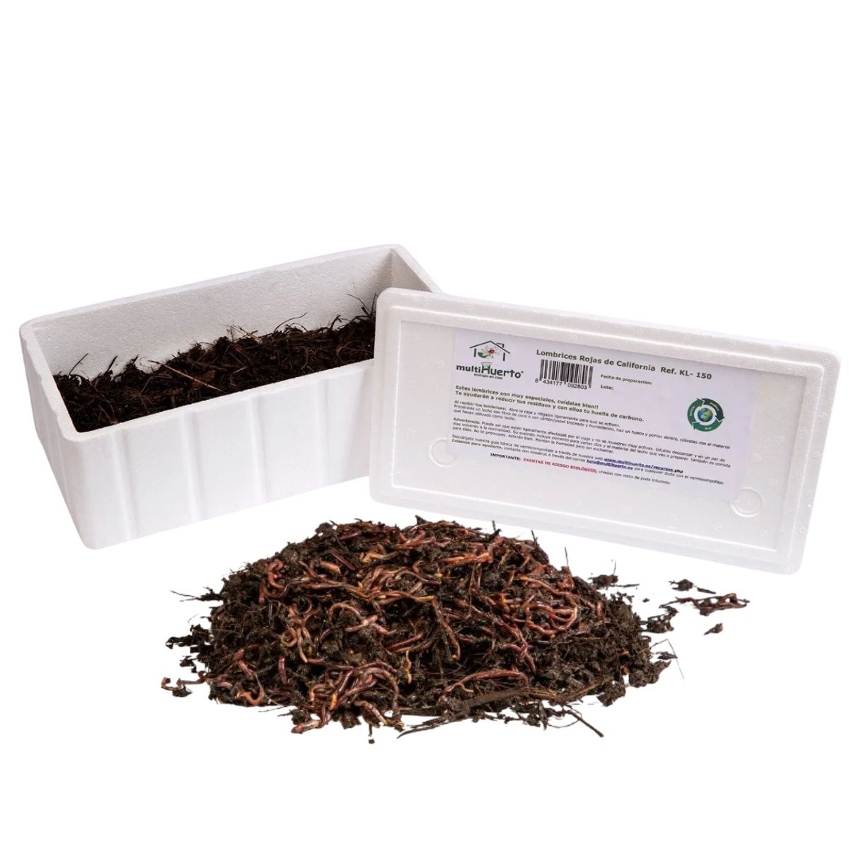 Lombrices rojas californianas para vermicompost Multihuerto 1000 ud