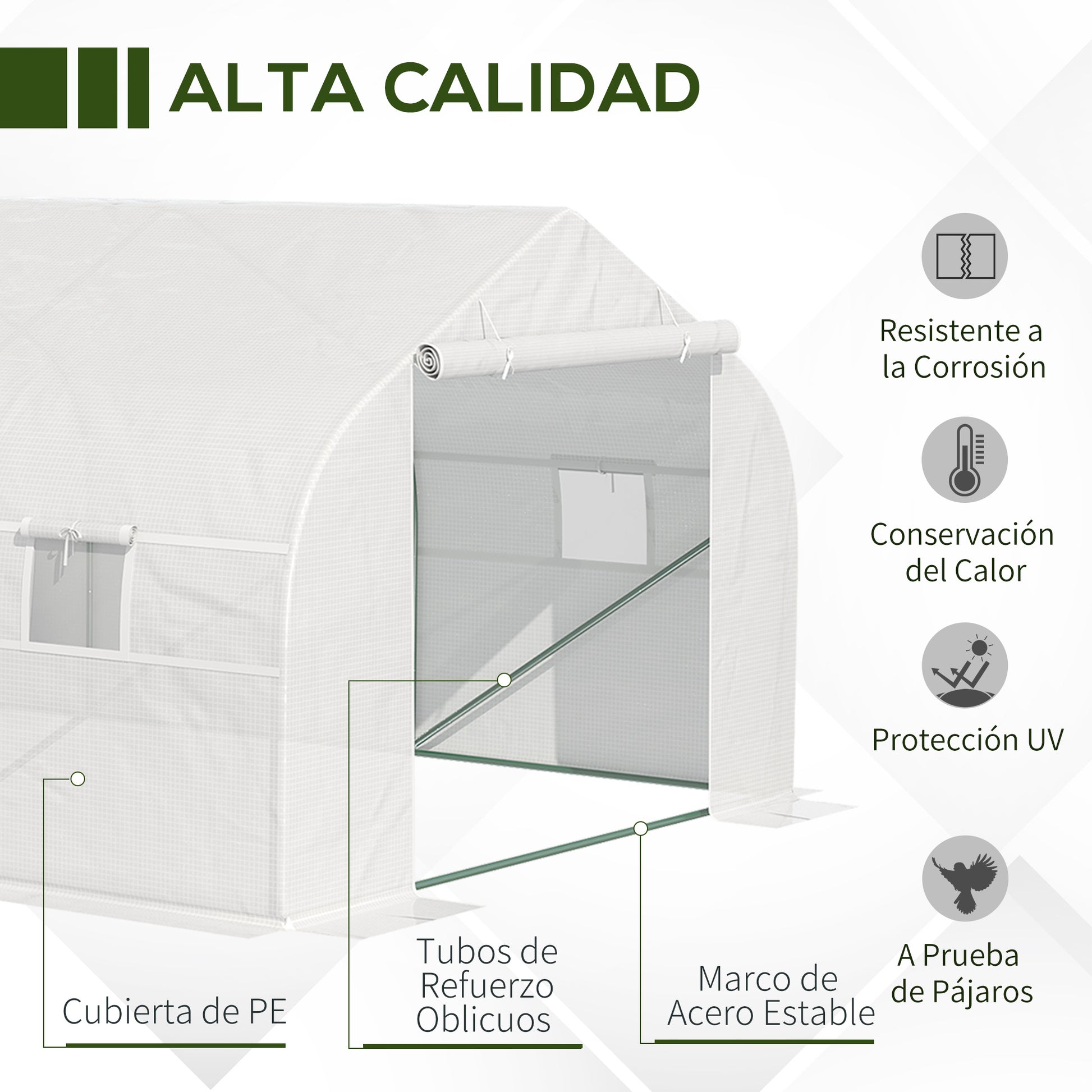 Outsunny Invernadero De Jardín 6x3x2 M Tipo Túnel Para Cultivo Plantas_3