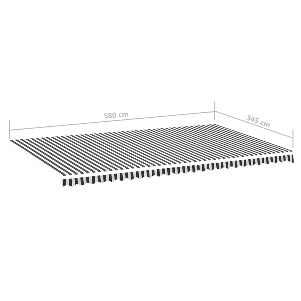Tela De Repuesto Para Toldo Gris Antracita Y Blanco 6x3,5 M Poliéster_5