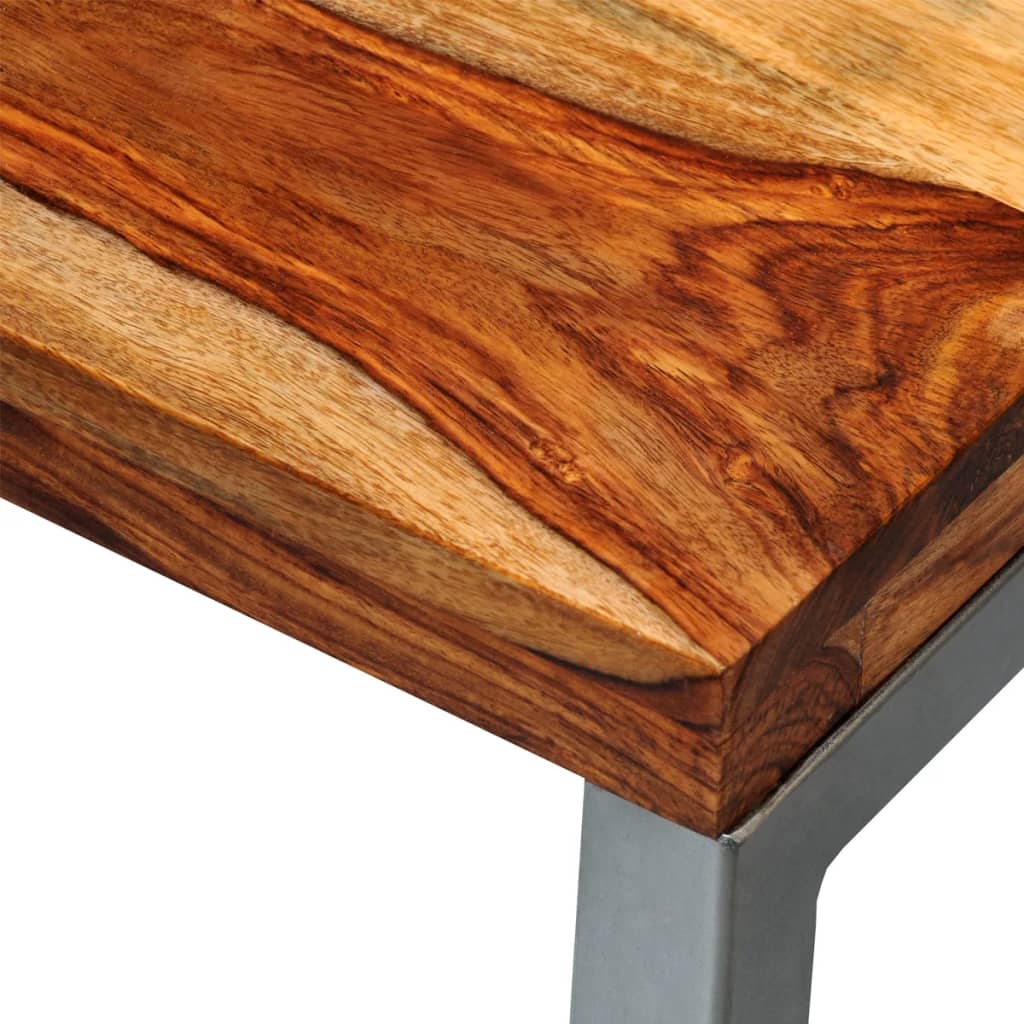 Mesa Consola Con Patas De Acero Madera Maciza_4