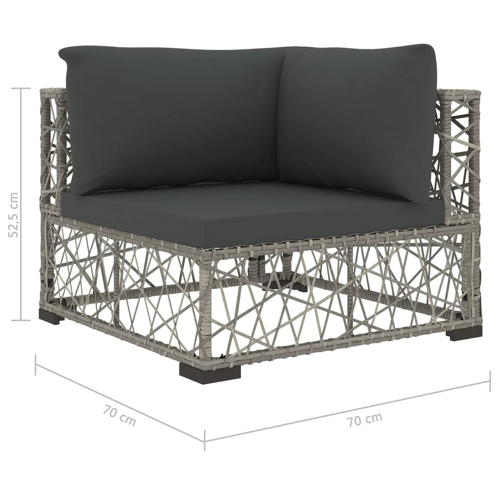 Vidaxl Set De Muebles De Jardín 6 Pzas Y Cojines Ratán Sintético Gris_2