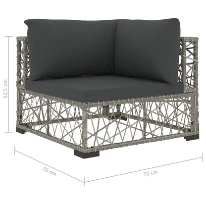 Vidaxl Set De Muebles De Jardín 6 Pzas Y Cojines Ratán Sintético Gris_2