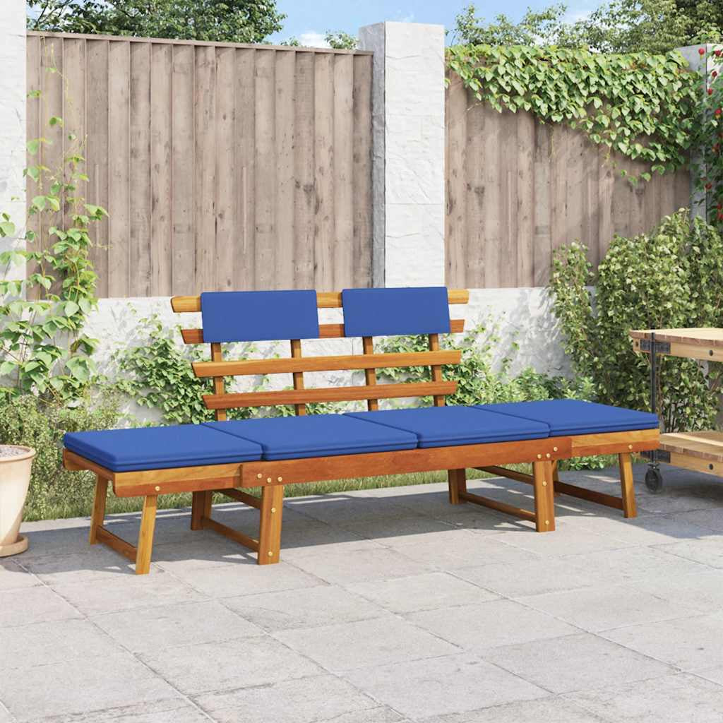 Vidaxl Banco De Jardín Con Cojines 2 En 1 190 Cm Madera Maciza Acacia_1