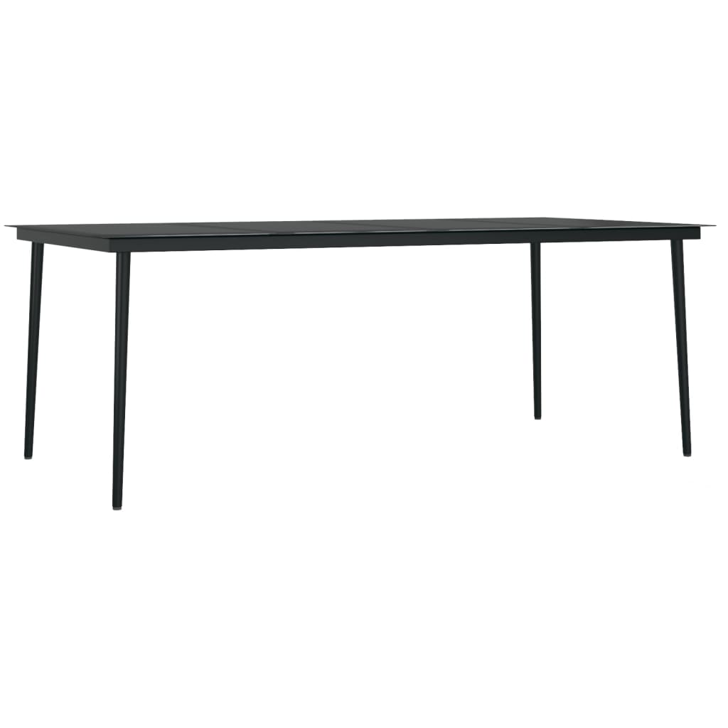 Juego De Comedor De Jardín 7 Piezas Con Cojines Gris Y Negro / Vetonek_2
