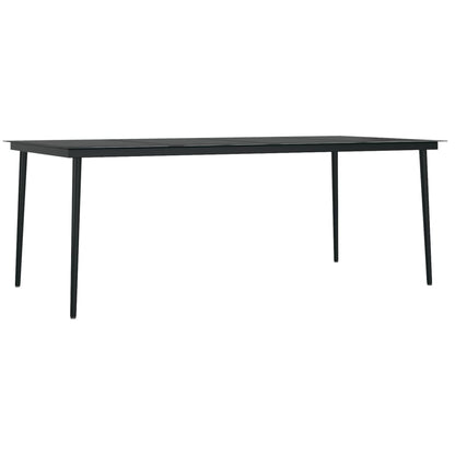 Juego De Comedor De Jardín 7 Piezas Con Cojines Gris Y Negro / Vetonek_2