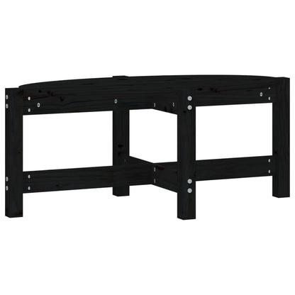 Mesa De Centro De Madera Maciza De Pino Negro 87x48x35 Cm_0