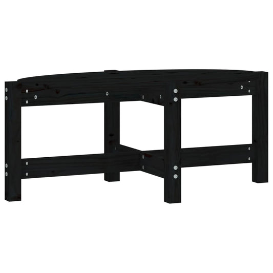 Mesa De Centro De Madera Maciza De Pino Negro 87x48x35 Cm_0