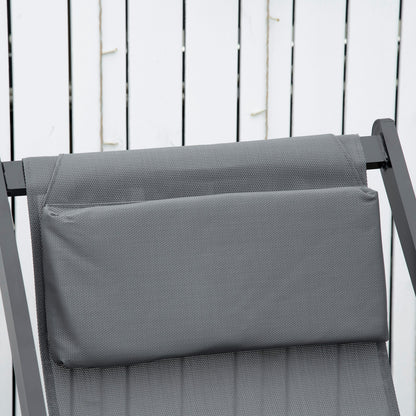 Outsunny Conjunto De 2 Tumbonas Plegables De Aluminio 58x96,5x91,5 Cm Gris_3
