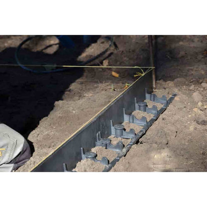 Bordura De Jardín Negra, 6cm X 100cm, Flexible Y De Plástico Reciclado