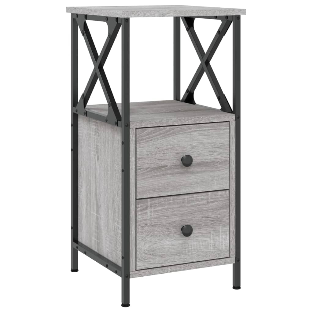 Mesita De Noche Madera De Ingeniería Gris Sonoma 34x35,5x70 Cm_0