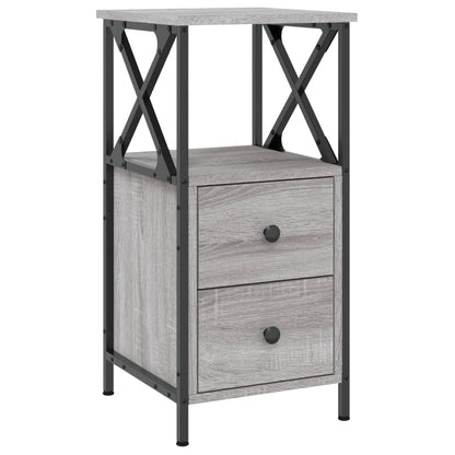 Mesita De Noche Madera De Ingeniería Gris Sonoma 34x35,5x70 Cm_0
