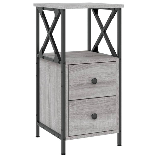 Mesita De Noche Madera De Ingeniería Gris Sonoma 34x35,5x70 Cm_0