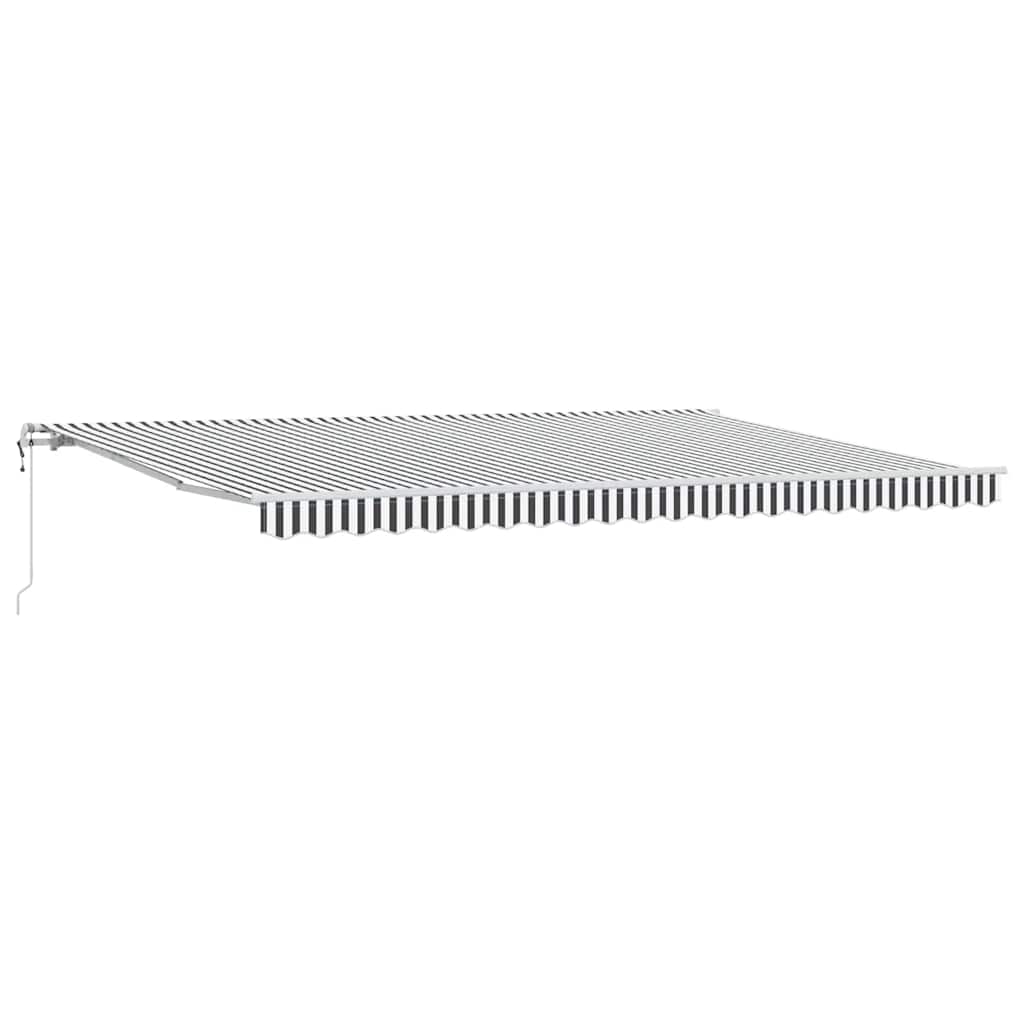 Toldo Retráctil Automático Gris Antracita Y Blanco 500x300 Cm_0