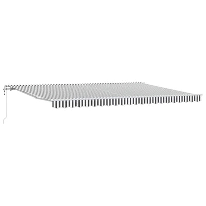 Toldo Retráctil Automático Gris Antracita Y Blanco 500x300 Cm_0