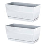 2x Jardinera De Plastico Coubi Case P En Color Blanco 24 (largo) X 12 (ancho) X 11 (altura) Cm