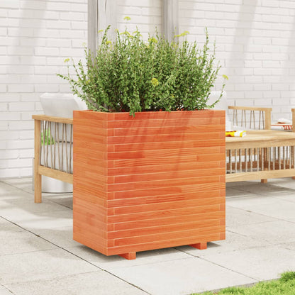 Jardinera Madera Maciza De Pino Marrón Cera 70x40x72 Cm_2