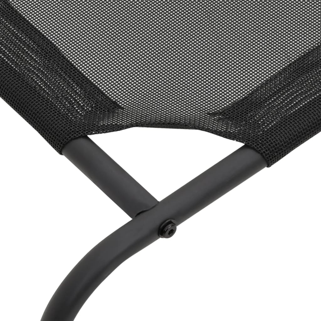 Cama De Perro Elevada Negra Textilene L / Vetonek_1